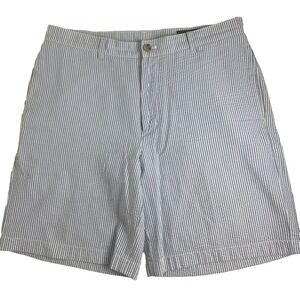 Vineyard Vines Shorts Mens 34 Blue Stripe Cotton Seersucker Chino Casual Summer